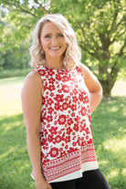 The Lady in Red Top-White Birch-Stay Foxy Boutique, Florissant, Missouri