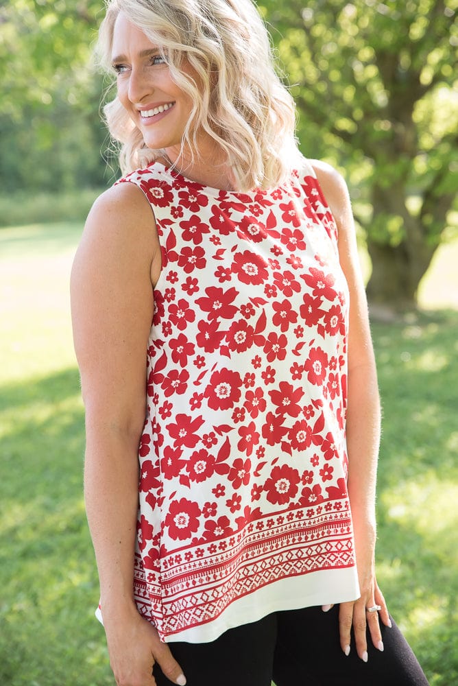 The Lady in Red Top-White Birch-Stay Foxy Boutique, Florissant, Missouri