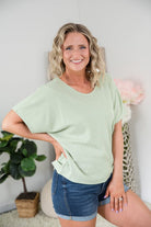 State of Mind Top in Sage-Andre by Unit-Stay Foxy Boutique, Florissant, Missouri