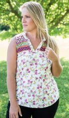 Splendid Days Sleeveless Top-White Birch-Stay Foxy Boutique, Florissant, Missouri