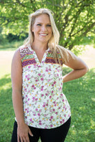 Splendid Days Sleeveless Top-White Birch-Stay Foxy Boutique, Florissant, Missouri