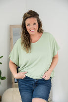 State of Mind Top in Sage-Andre by Unit-Stay Foxy Boutique, Florissant, Missouri