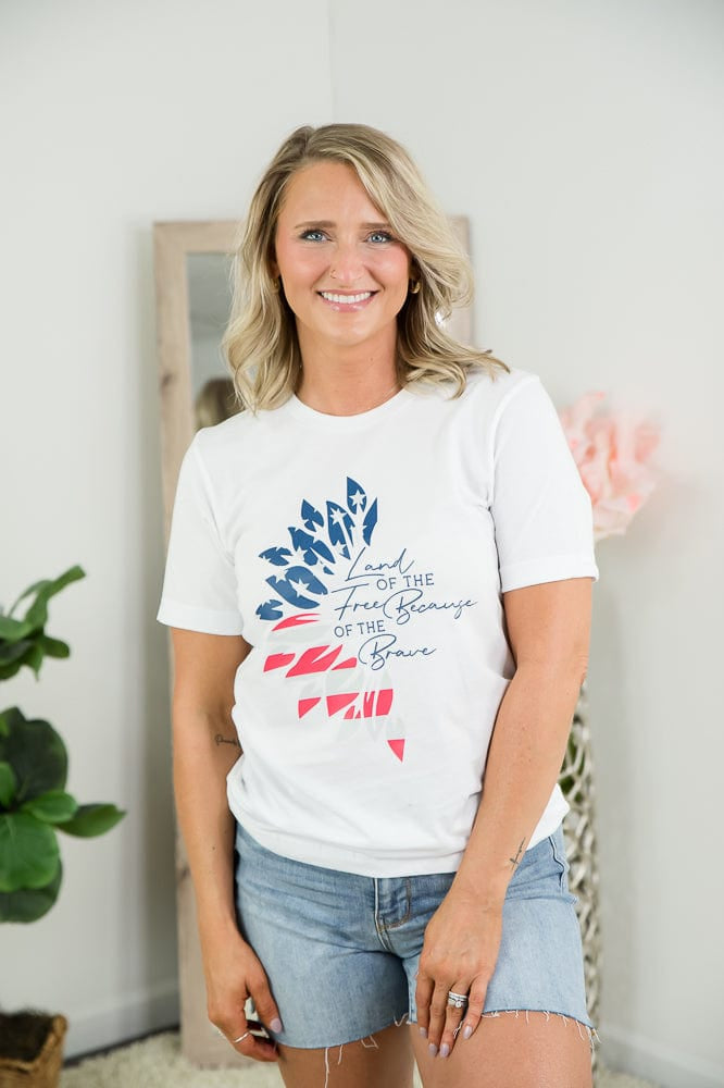 Land of the Free Sunflower Tee-BT Graphic Tee-Stay Foxy Boutique, Florissant, Missouri