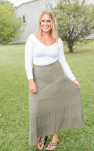 All Around Skirt in Olive-Zenana-Stay Foxy Boutique, Florissant, Missouri