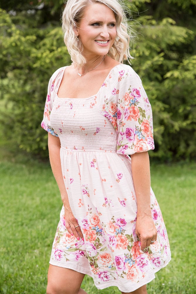 Elegant and Sweet Floral Dress-White Birch-Stay Foxy Boutique, Florissant, Missouri
