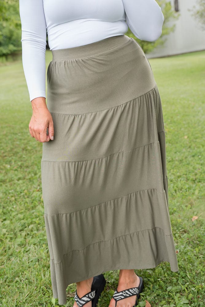 All Around Skirt in Olive-Zenana-Stay Foxy Boutique, Florissant, Missouri