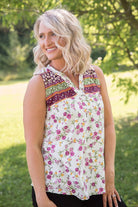 Splendid Days Sleeveless Top-White Birch-Stay Foxy Boutique, Florissant, Missouri