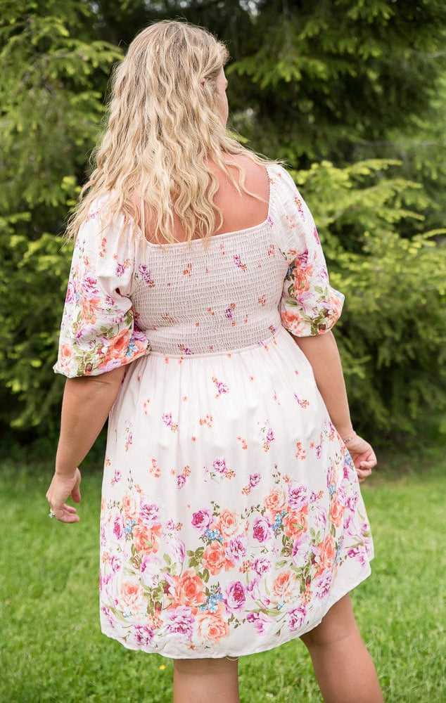 Elegant and Sweet Floral Dress-White Birch-Stay Foxy Boutique, Florissant, Missouri