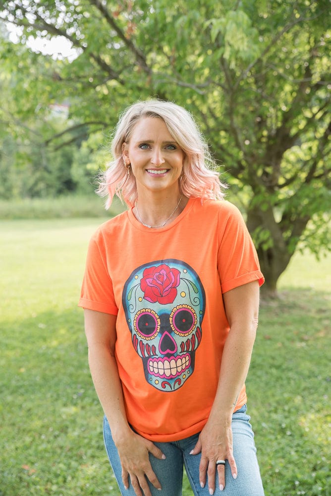 Sugar Skull Tee-YFW-Stay Foxy Boutique, Florissant, Missouri