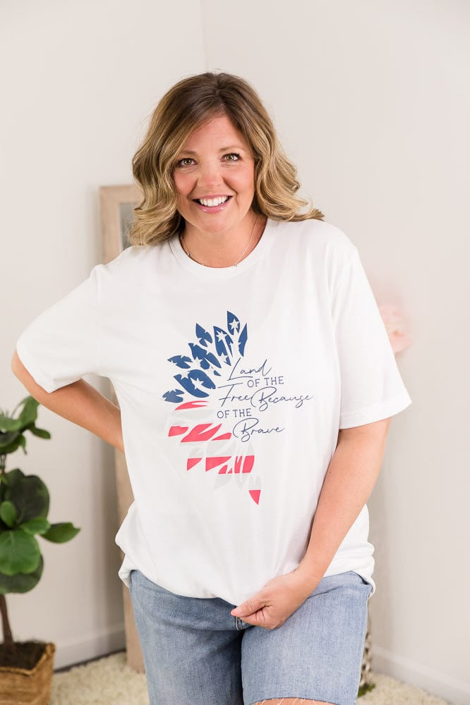 Land of the Free Sunflower Tee-BT Graphic Tee-Stay Foxy Boutique, Florissant, Missouri