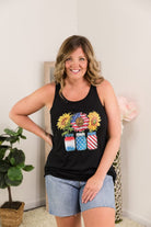 USA Sunflower Tank-BT Graphic Tee-Stay Foxy Boutique, Florissant, Missouri