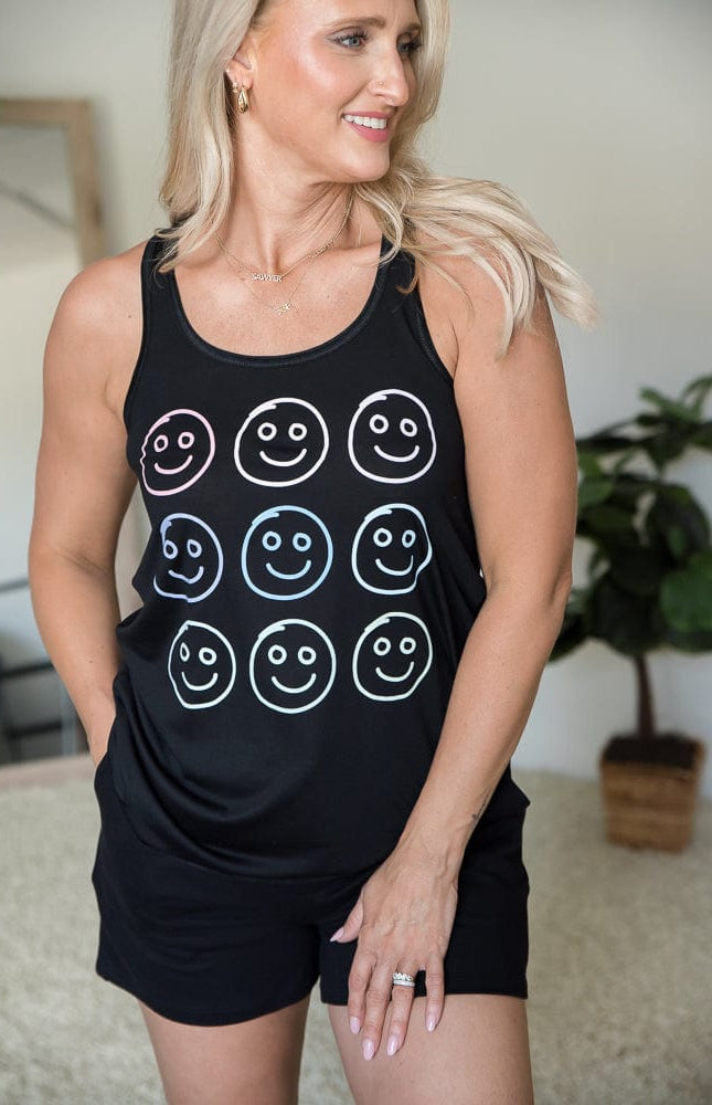All Smiles Graphic Tank-BT Graphic Tee-Stay Foxy Boutique, Florissant, Missouri