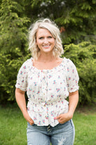 Florals Forever Top-White Birch-Stay Foxy Boutique, Florissant, Missouri