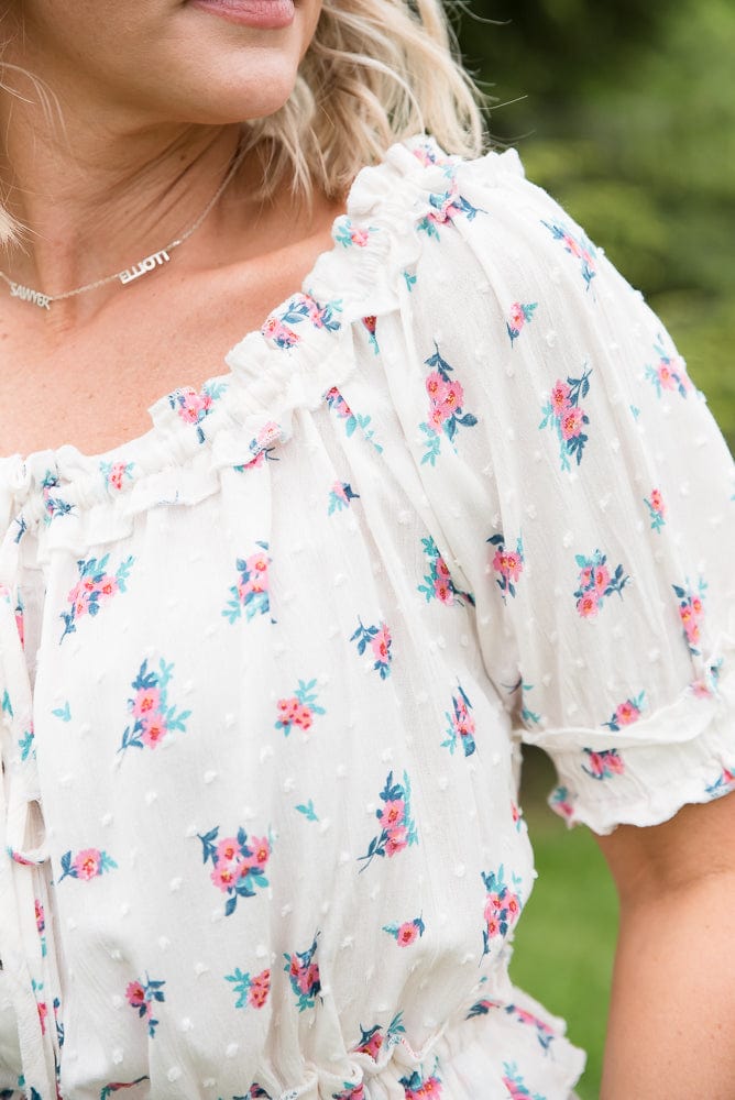 Florals Forever Top-White Birch-Stay Foxy Boutique, Florissant, Missouri