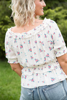 Florals Forever Top-White Birch-Stay Foxy Boutique, Florissant, Missouri