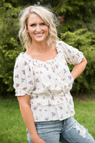 Florals Forever Top-White Birch-Stay Foxy Boutique, Florissant, Missouri