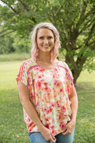 Bright Eyed Floral Top-White Birch-Stay Foxy Boutique, Florissant, Missouri