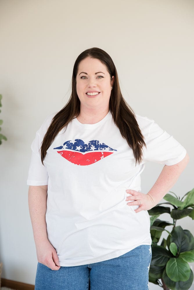 American Lips Graphic Tee-BT Graphic Tee-Stay Foxy Boutique, Florissant, Missouri