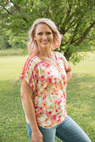 Bright Eyed Floral Top-White Birch-Stay Foxy Boutique, Florissant, Missouri