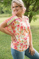 Bright Eyed Floral Top-White Birch-Stay Foxy Boutique, Florissant, Missouri