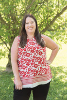 The Lady in Red Top-White Birch-Stay Foxy Boutique, Florissant, Missouri