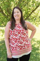 The Lady in Red Top-White Birch-Stay Foxy Boutique, Florissant, Missouri