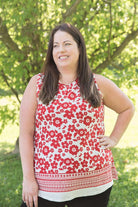 The Lady in Red Top-White Birch-Stay Foxy Boutique, Florissant, Missouri