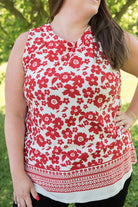 The Lady in Red Top-White Birch-Stay Foxy Boutique, Florissant, Missouri