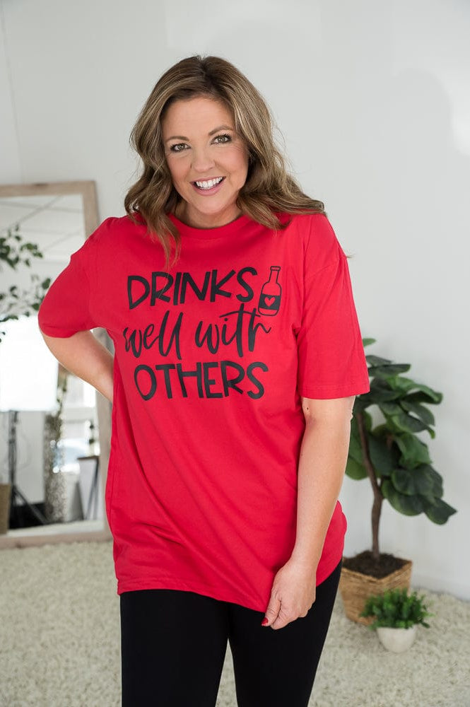Drinks Well With Others Tee-BT Graphic Tee-Stay Foxy Boutique, Florissant, Missouri