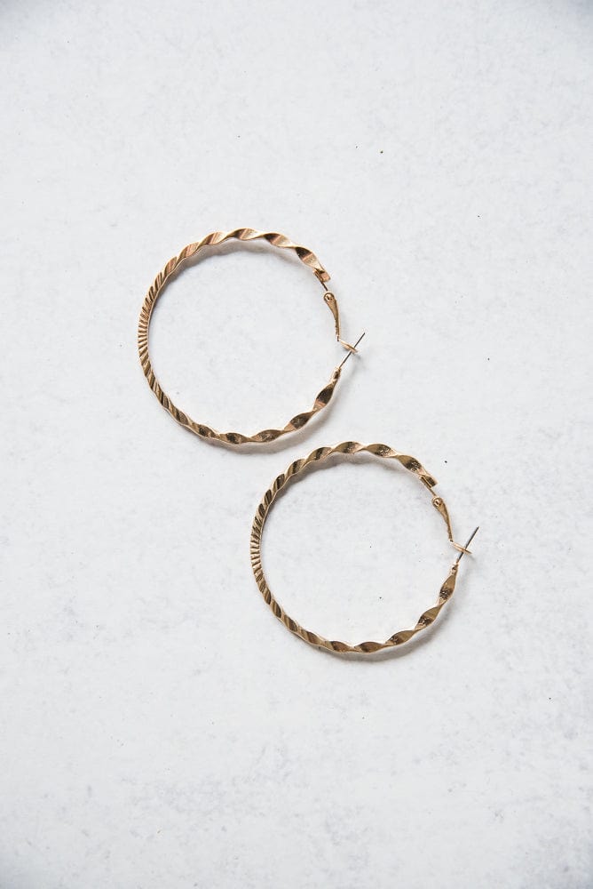 Twisted Gold Hoop Earrings-Urbanista-Stay Foxy Boutique, Florissant, Missouri