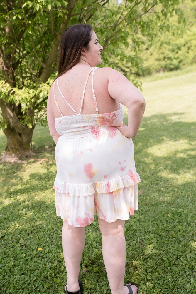 Cotton Candy Tie Dye Romper-White Birch-Stay Foxy Boutique, Florissant, Missouri