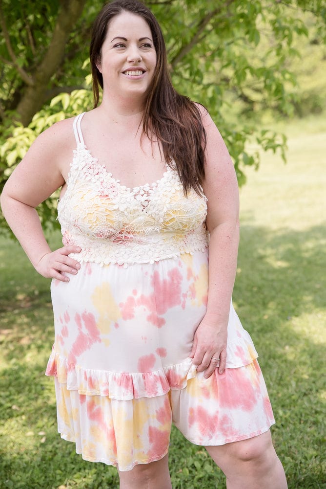 Cotton Candy Tie Dye Romper-White Birch-Stay Foxy Boutique, Florissant, Missouri