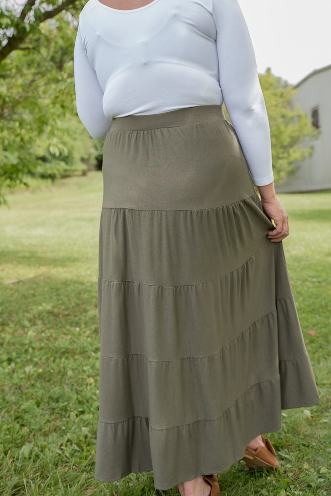 All Around Skirt in Olive-Zenana-Stay Foxy Boutique, Florissant, Missouri