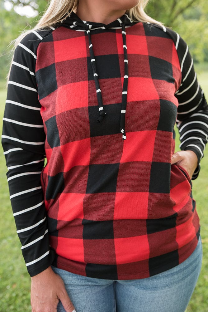 Fabulous in Red Plaid Hoodie-YFW-Stay Foxy Boutique, Florissant, Missouri