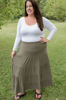 All Around Skirt in Olive-Zenana-Stay Foxy Boutique, Florissant, Missouri