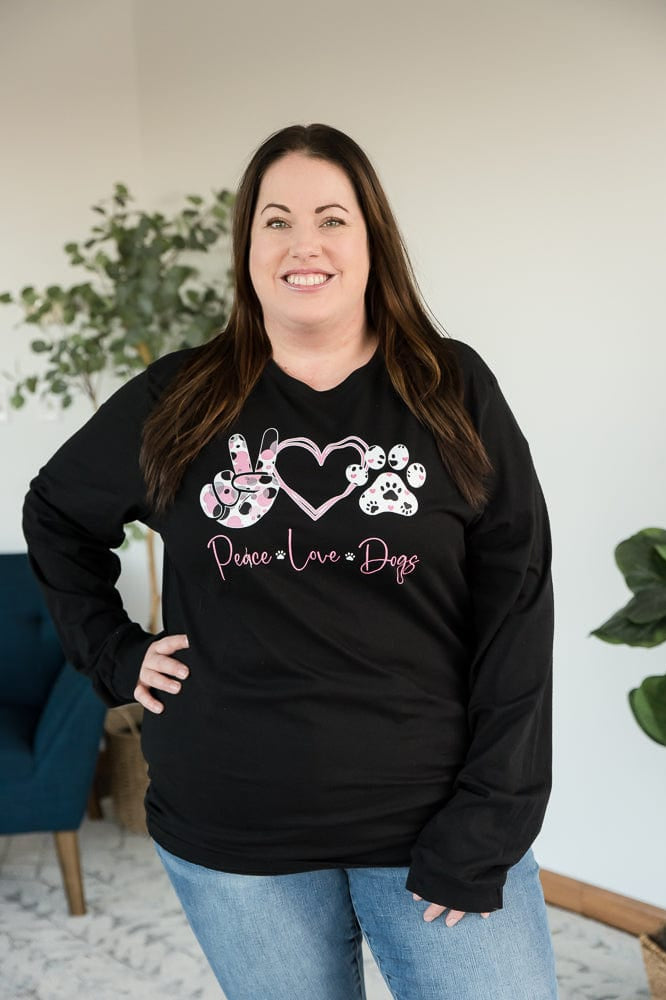 Peace Love Dogs Graphic Tee-BT Graphic Tee-Stay Foxy Boutique, Florissant, Missouri
