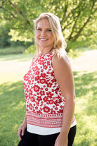 The Lady in Red Top-White Birch-Stay Foxy Boutique, Florissant, Missouri