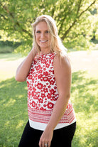 The Lady in Red Top-White Birch-Stay Foxy Boutique, Florissant, Missouri