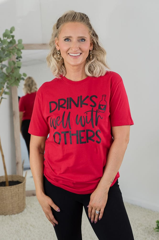 Drinks Well With Others Tee-BT Graphic Tee-Stay Foxy Boutique, Florissant, Missouri