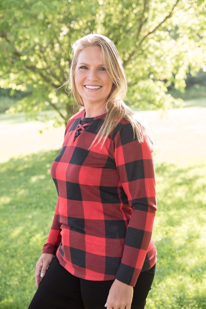 Checkmate Top in Red-Your Fashion Wholesale-Stay Foxy Boutique, Florissant, Missouri