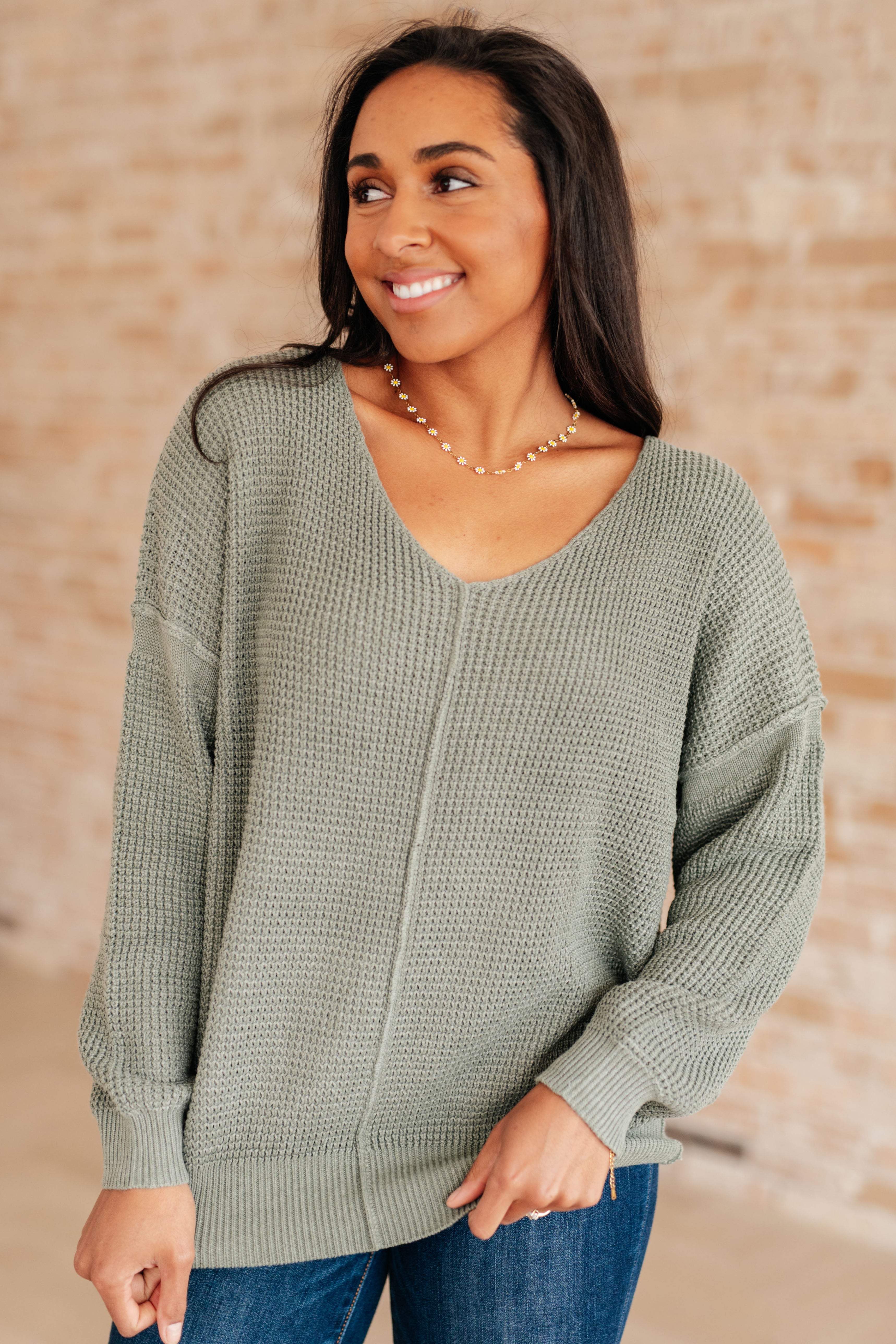 Magi Lune V-Neck Sweater-Tops-Stay Foxy Boutique, Florissant, Missouri