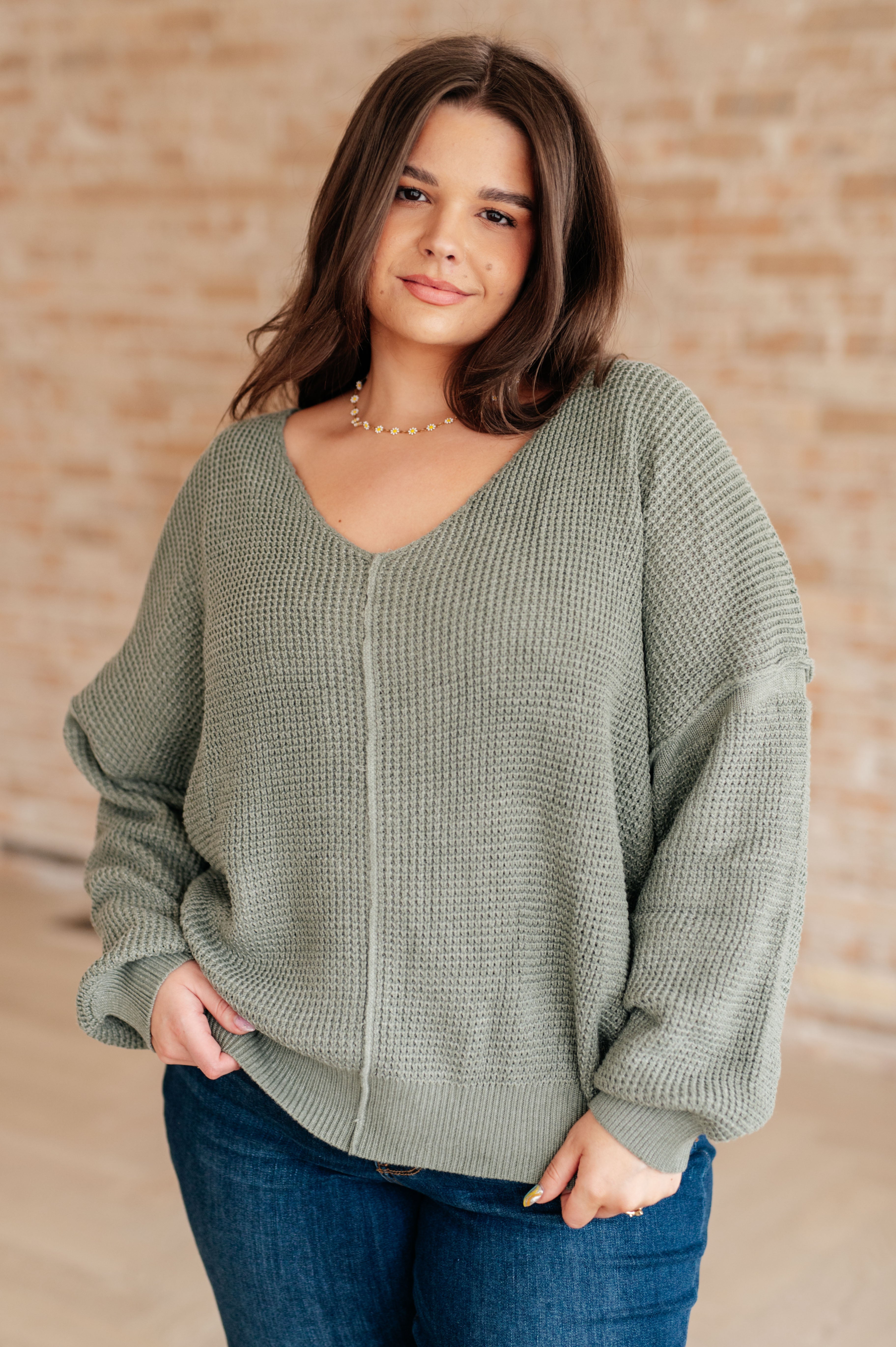Magi Lune V-Neck Sweater-Tops-Stay Foxy Boutique, Florissant, Missouri