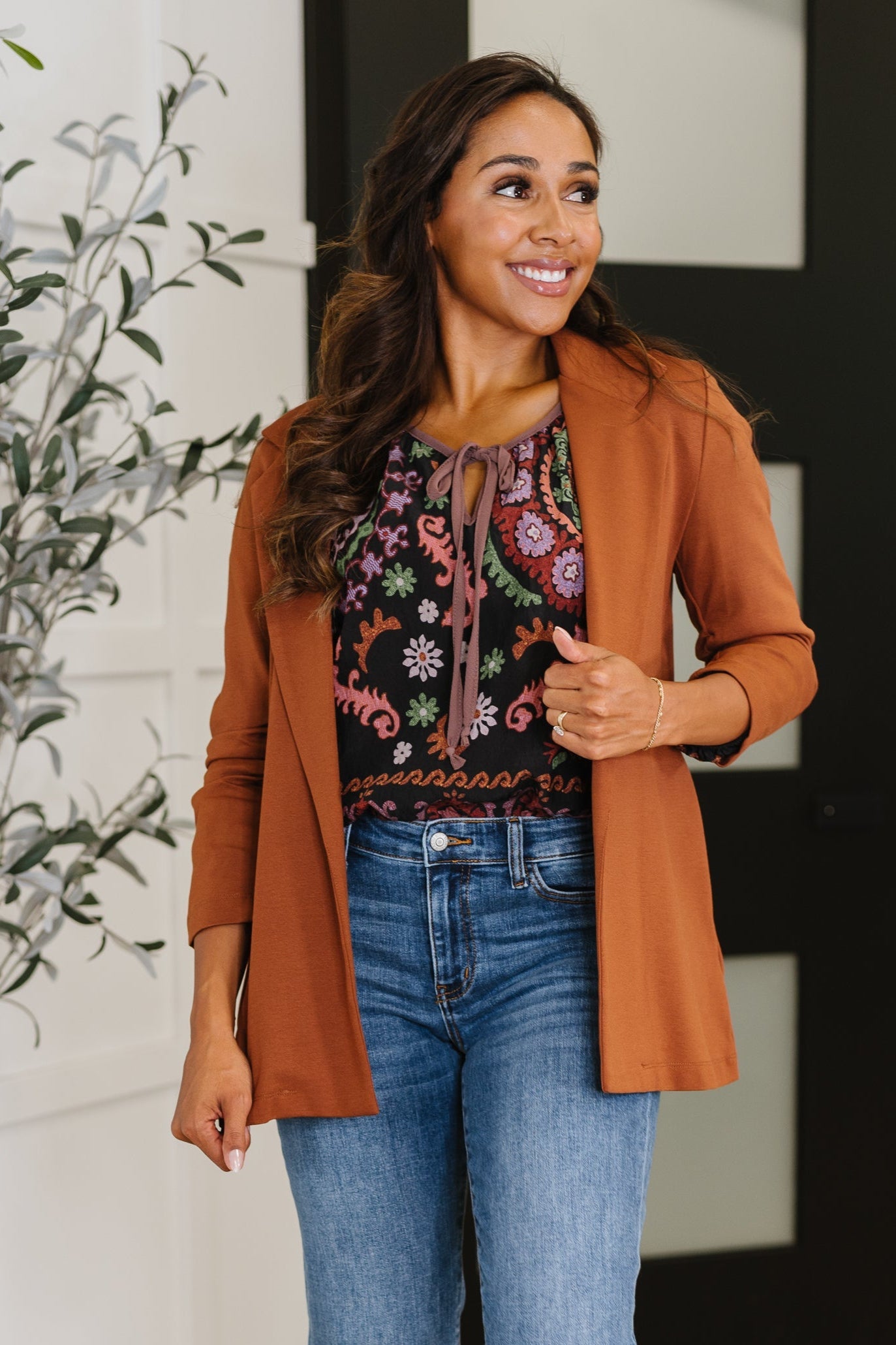 Magic 3/4 Blazer in Rust-Layers-Stay Foxy Boutique, Florissant, Missouri