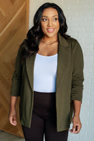 Magic 3/4 Blazer in Olive-Layers-Stay Foxy Boutique, Florissant, Missouri