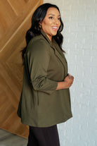 Magic 3/4 Blazer in Olive-Layers-Stay Foxy Boutique, Florissant, Missouri