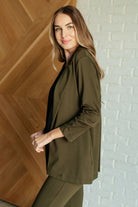 Magic 3/4 Blazer in Olive-Layers-Stay Foxy Boutique, Florissant, Missouri