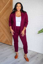 Magic 3/4 Blazer in Wine-Layers-Stay Foxy Boutique, Florissant, Missouri