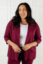 Magic 3/4 Blazer in Wine-Layers-Stay Foxy Boutique, Florissant, Missouri