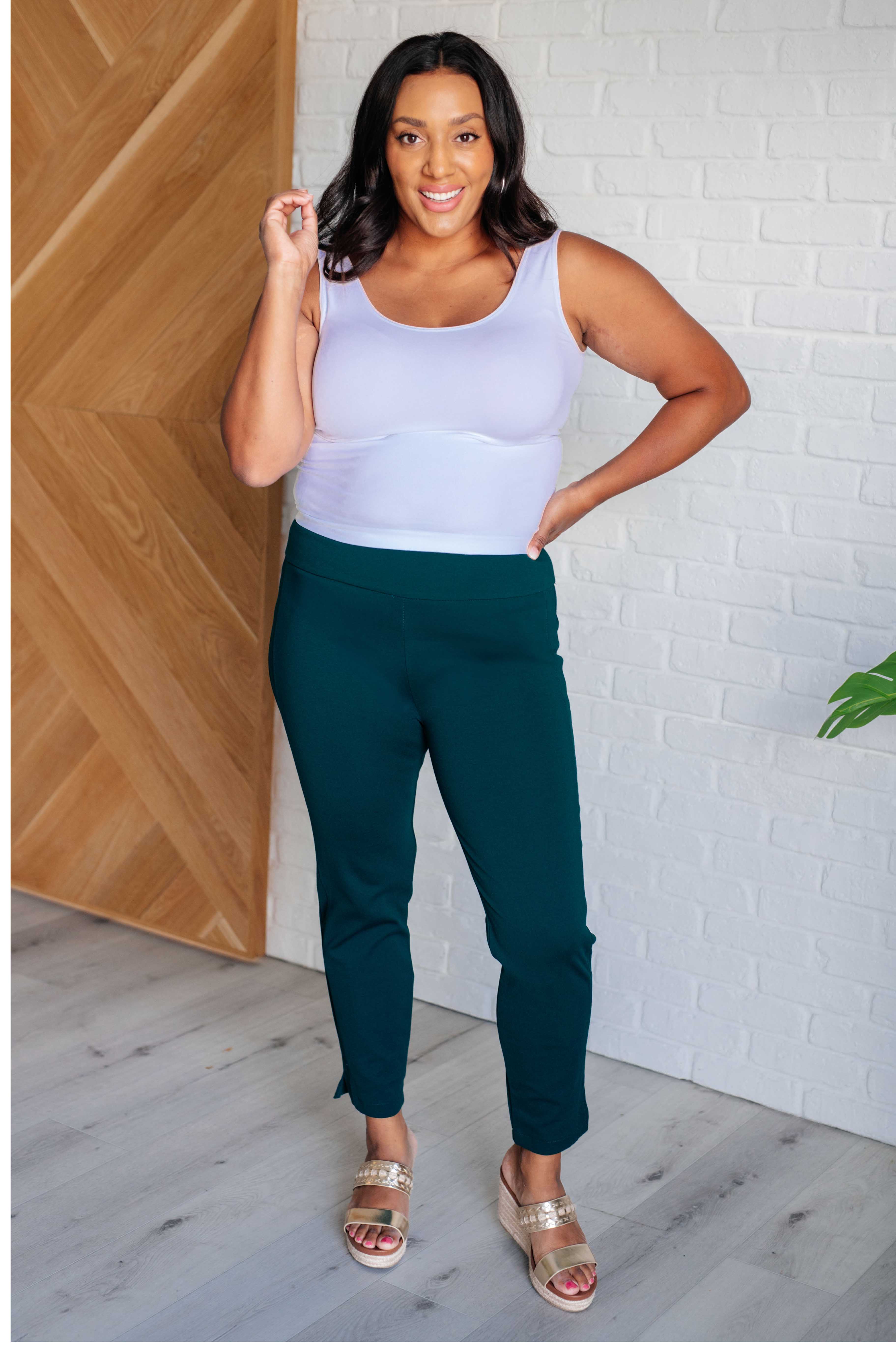 Magic Ankle Crop Skinny Pants in Hunter Green-Bottoms-Stay Foxy Boutique, Florissant, Missouri