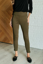 Magic Ankle Crop Skinny Pants in Olive-Bottoms-Stay Foxy Boutique, Florissant, Missouri